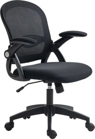 Vinsetto Scaun de Birou Ergonomic cu Spătar din Plasă, Scaun de Birou cu Înălțime Reglabilă, 65.5x61.5x88-97.5 cm, Negru | Aosom Romania
