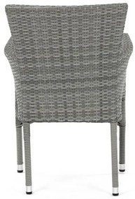 Autronic Scaun de grădină, metal, polyratan, gri,AZC-S2118 GREY