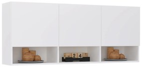 Dulap suspendat Malmo, 3 Usi, Alb, 144 x 27 x 60 cm