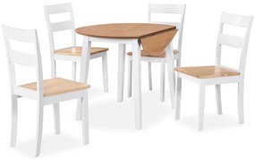 vidaXL Set mobilier de bucătărie, 5 piese, MDF și lemn de hevea, alb