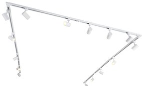 Sistem de șine modern monofazat alb cu 15 spoturi - Jeana