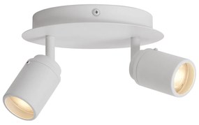 Spot modern de baie alb cu 2 lumini IP44 - Ducha