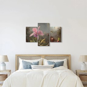 Tablou - Martin Johnson Heade, Cattleya Orchid and Three Hummingbirds, reproducere (90x60 cm)