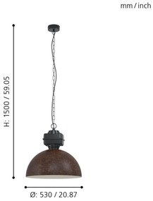 Eglo 43299 - Lustră pe lanț ROCKINGHAM 1xE27/40W/230V