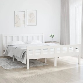810675 vidaXL Cadru de pat, alb, 120x200 cm, lemn masiv