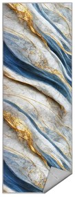 Covor tip traversă albastru lavabil 80x200 cm Golden Spill – Mila Home