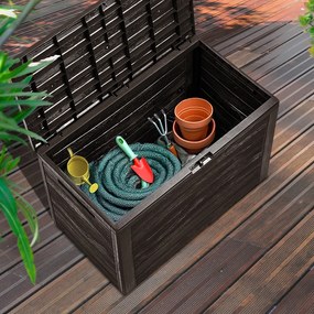 Cutie de depozitare WOODEBOX, 190L, 78x44x55cm, maro închis Prosperplast