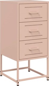 vidaXL Noptieră, roz, 36x39x78 cm, oțel