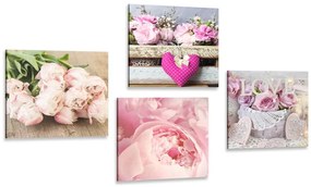 Set tablouri flori în stilul vintage