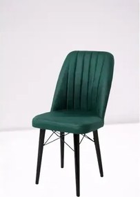 Set masa extensibila cu 6 scaune tapitate Homs cargold 250-30050 nuc-VERDE,170 x 80 cm