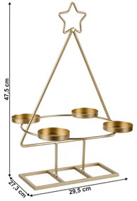 Coroană de Advent, aurie, metalică, BASIL