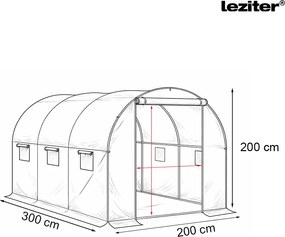 Cort din folie 200x200x300 cm cu cadru ranforsat + folie