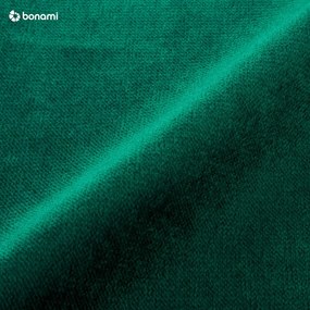 Colțar extensibil din catifea cu șezlong pe partea dreaptă Miuform Lofty Lilly, verde