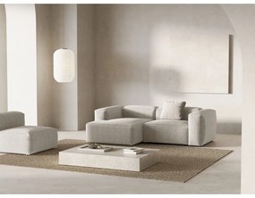 Colțar bej cu tapițerie din catifea reiată (cu colț pe partea stângă/cu șezlong) Bergamo – Cosmopolitan Design