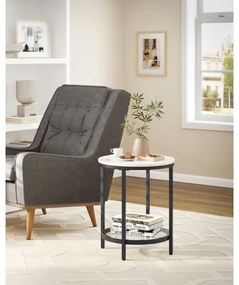 Măsuță laterală SID, neagră/albă