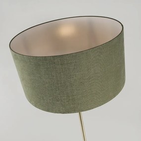 Lampă de podea din alamă cu abajur verde 50 cm - Kaso