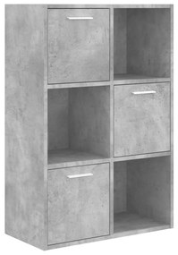 801138 vidaXL Dulap de depozitare, gri beton, 60 x 29,5 x 90 cm, PAL