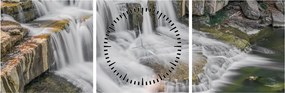 Tablou cu cascade (cu ceas) (90x30 cm)
