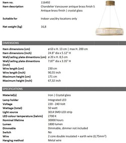 Lustra LED design LUX Vancouver S alama antic