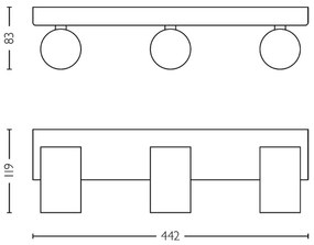 Spot pentru baie Philips IDRIS 3xGU10/5W/230V IP44 negru/auriu