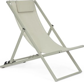 Șezlong de grădină taupe din metal Taylor – Bizzotto
