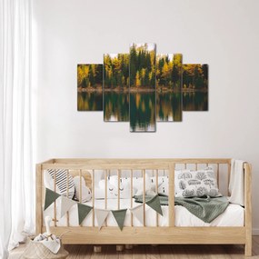 Tablou cu lac de pădure (150x105 cm)
