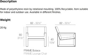 Fotoliu modern de exterior / interior design premium FRAME LOUNGE CHAIR 54088 Vondom