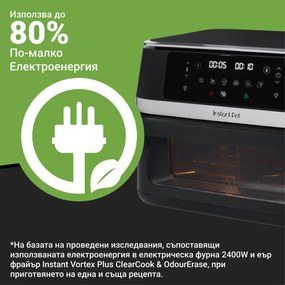 Friteuză dublă cu aer cald 8-în-1 Instant Pot Vortex VersaZone XL ClearCook 140-3025-01-EU, 2800 W, 12 l, 205 °C, EvenCrisp, Finalizare sincronizată a programelor, Comandă tactilă, Negru/Inox
