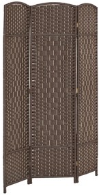 HOMCOM Paravan interior din lemn 3 panouri separator de cameră pliabil pentru living dormitor 135 x 180 cm maro | Aosom Romania