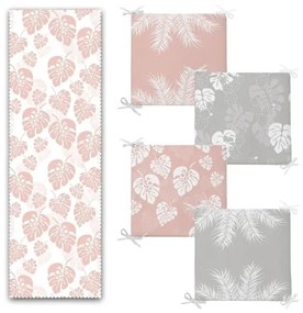 Set napron de masă și perne de scaun 5 buc. Tropical Leaves – Mila Home