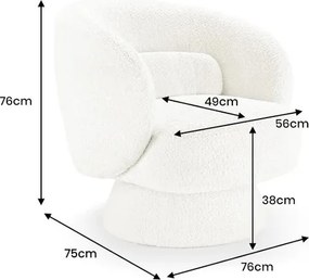 Fotoliu pivotant tesatura boucle taupe BOSSA NOVA