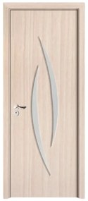Usa Interior din MDF Novo Doors ND100, Cadru din Lemn Masiv, Geam Sablat, KIT COMPLET, Toc , Manere si balamale incluse (Culoare: Alb, Toc: Fix,