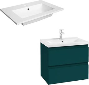 Set dulap baza suspendat Defra Como verde cu lavoar compozit Flex 60