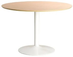 Masa dining rotunda 110 cm alb/stejar natur Ibiza