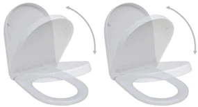 vidaXL Capace WC cu închidere silențioasă, 2 buc., alb, plastic
