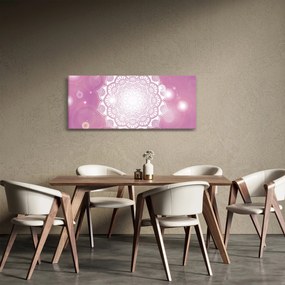 Tablou - Mandala pe fundal roz (120x50 cm)