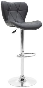 Scaun Bar Costta Piele Ecologica Negru Baza Crom