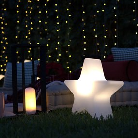 Lampă de podea de Crăciun albă 45 cm cu LED RGBW solar reîncărcabil - Nova