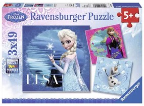 PUZZLE FROZEN ELSA, ANNA SI OLAF, 3X49 PIESE (RVSPC09269)