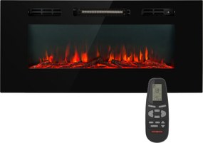 Klarstein Galeras, șemineu electric de perete și de încorporat, 1800 W, LED, 3 culori, temporizator