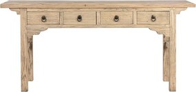 Consolă din lemn masiv cu 4 sertare, stil rustic vintage, „Étable”