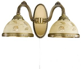 Aplica de perete din alama cu sticla decorata design italian II 6208