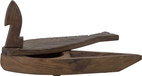 Cutie de depozitare cu capac din lemn reciclat maro, 25x5x9 cm, „Hamida”