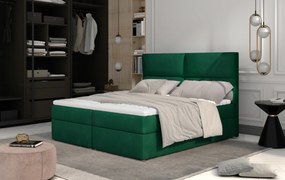 Pat matrimonial Boxspring 165 cm Alyce (verde) (cu saltele). 1027451