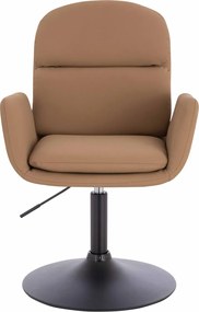 HR480N Scaun Caramel Piele Ecologica Premium Soft cu Bază Neagră