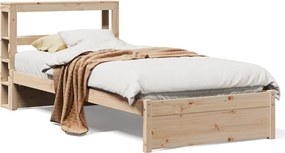 vidaXL Cadru de pat cu tăblie, 75x190 cm, lemn masiv de pin