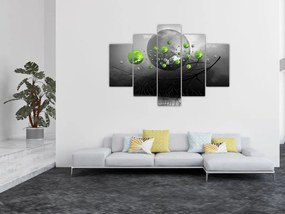 Tabloul cu bile abstracte verzi (150x105 cm)