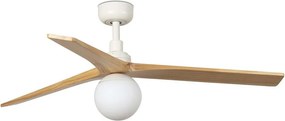 Lustra cu Ventilator aplicat tavan cu telecomanda KLIM M 125cm, alb/ pin