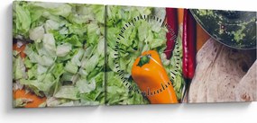 Tablou cu legume (cu ceas) (90x30 cm)