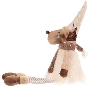 Decorațiuni de Crăciun Sob cu picioare atârnate,înălțime 54 cm, bej/maro